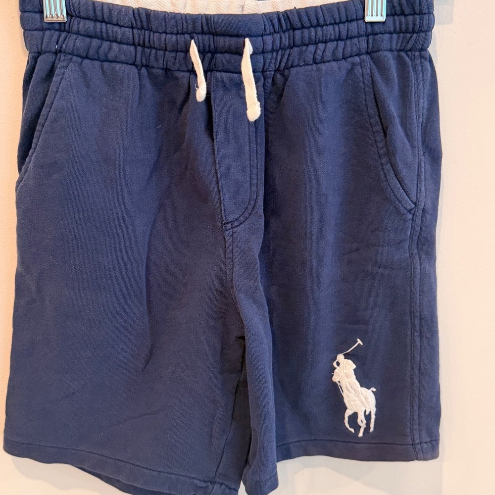 Polo Ralph Lauren Boys Navy Blue Big Pony Sweat Shorts Size M 10-12